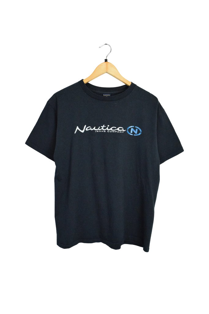 Vintage Nautica Jeans Co. Black Graphic T-Shirt 