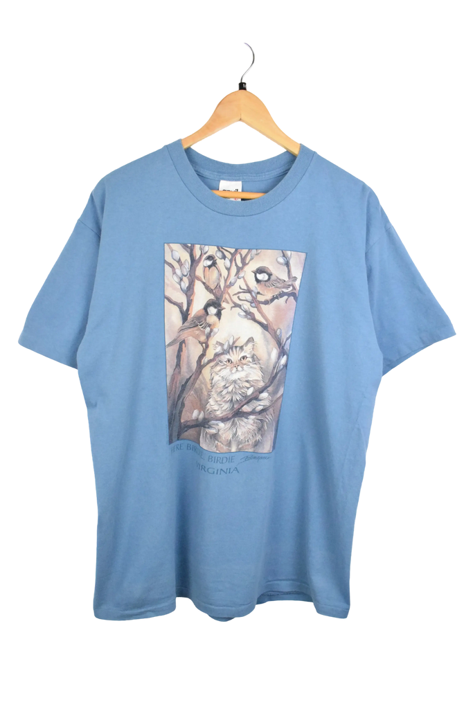 Vintage Here Birdie Cat Graphic T-Shirt (M)