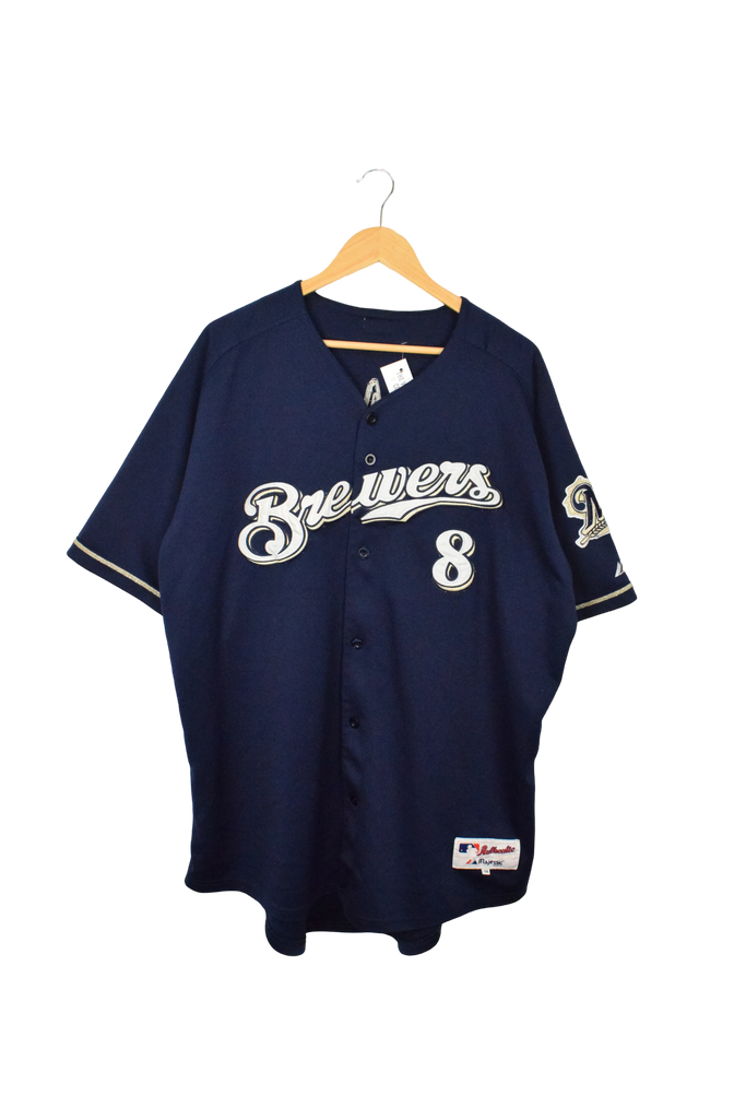 Vintage Majestic Brewers Blue  MLB Jersey