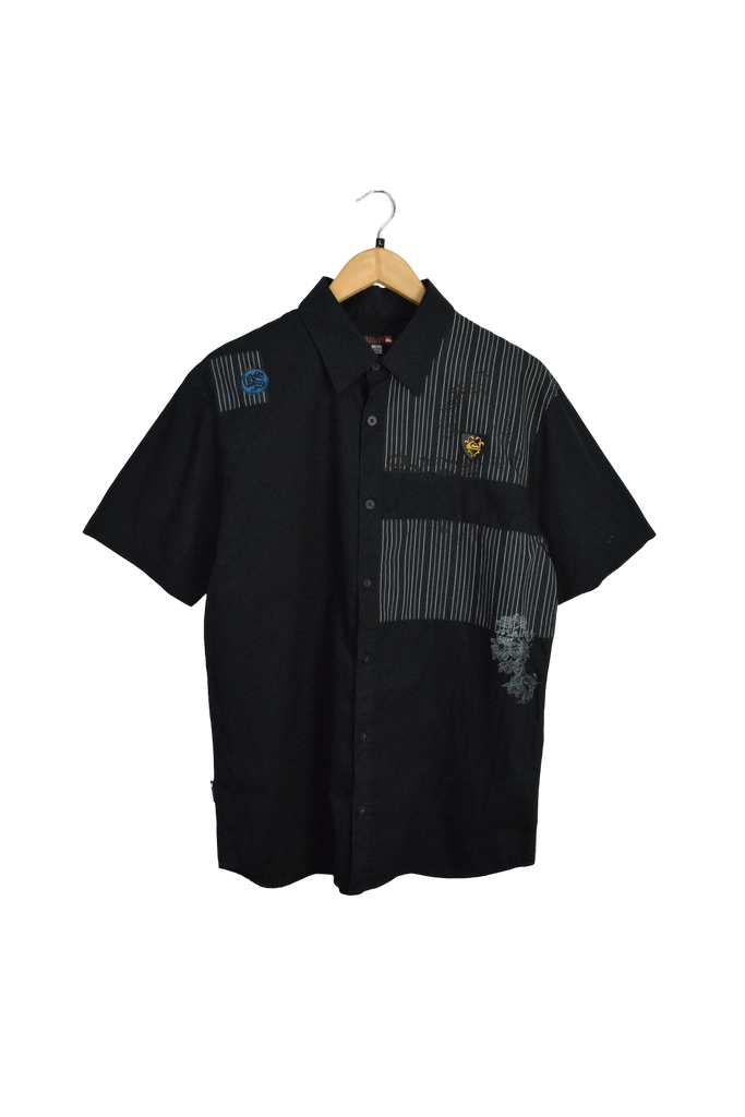 Y2K Black Quiksilver Button Up Shirt With Tags