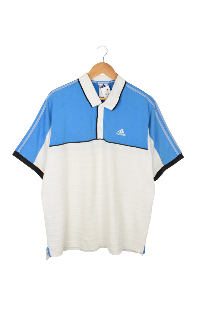 Vintage White/Blue Adidas Polo Shirt