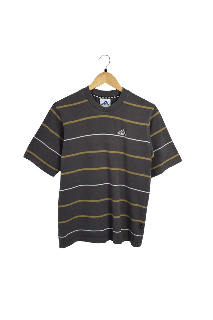 Vintage Brown Adidas Stripped T-Shirt