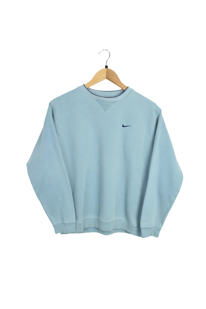 Vintage Blue Nike Swoosh Embroidered Sweatshirt 