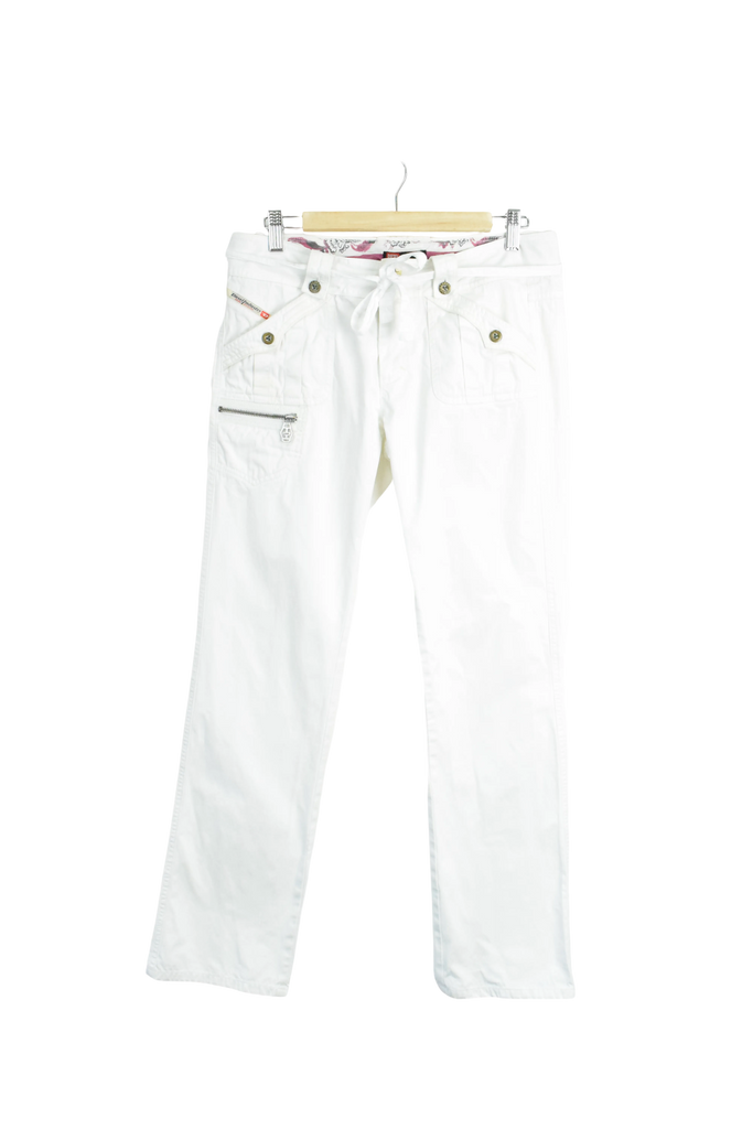 Y2K Diesel Womens White Cargo Pants
