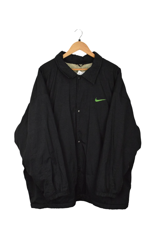 Vintage Black Nike Green Spellout Jacket