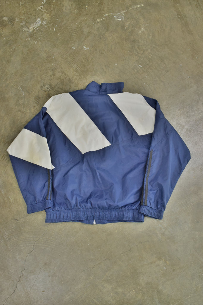 Vintage Adidas Spellout Navy Blue Lined Track Jacket