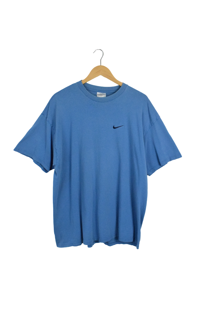 Vintage Blue Nike Embroidered Swoosh T-Shirt 
