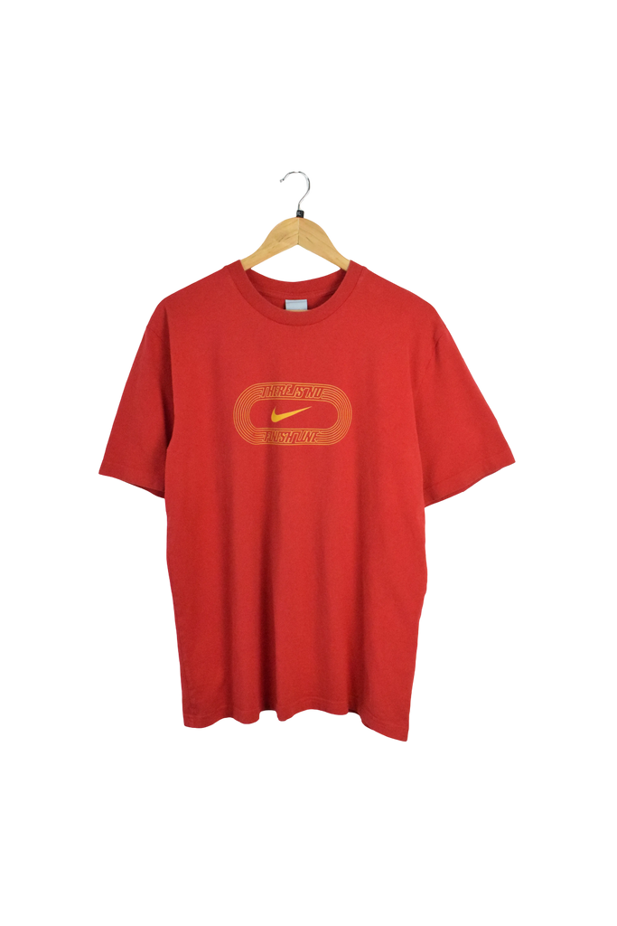 Y2K Nike "There Is No Finish Line" Red T-Shirt 