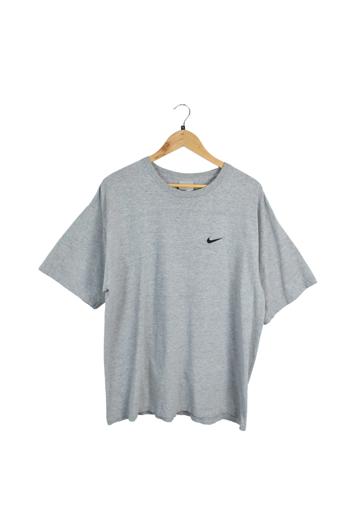 Y2K Grey Nike Embroidered Swoosh T-Shirt