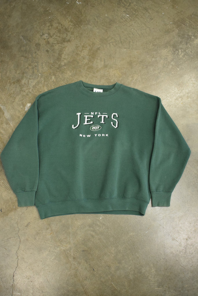 Vintage New York Jets Embroidered Green Sweatshirt