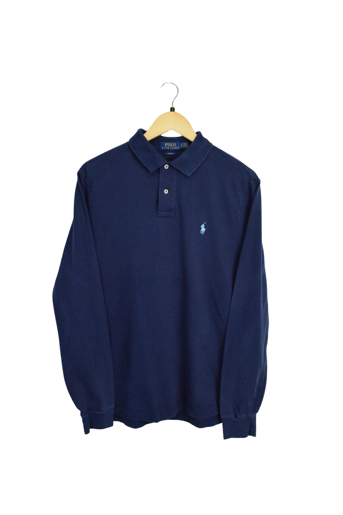 Modern Ralph Lauren Navy Blue Polo Slim Fit Longsleeve