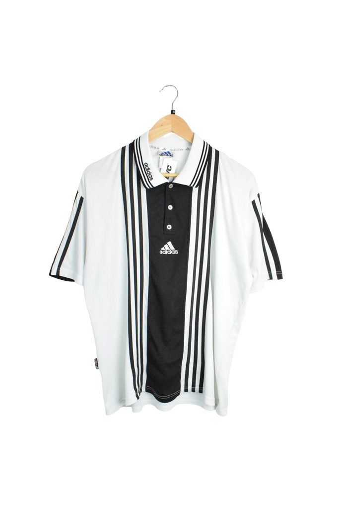 Vintage Adidas Striped Polo Shirt