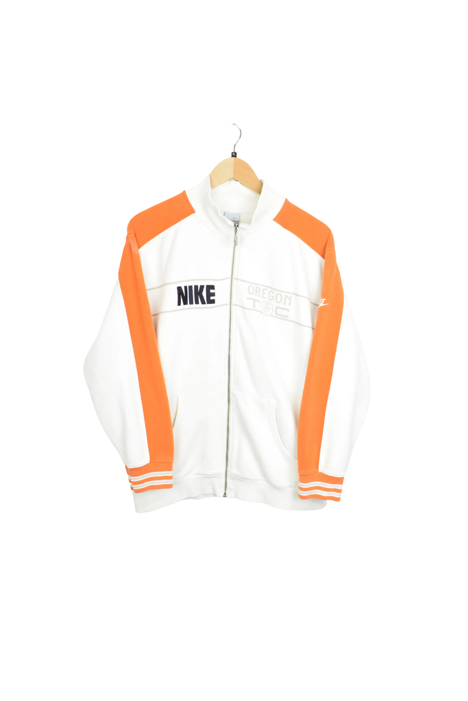 Y2K White/Orange Nike Oregon Track Jacket