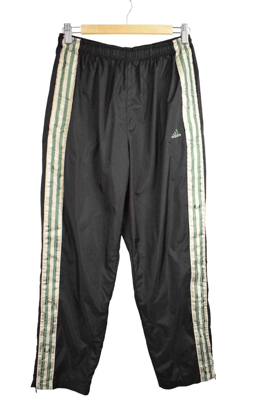 Adidas black pants green stripes best sale