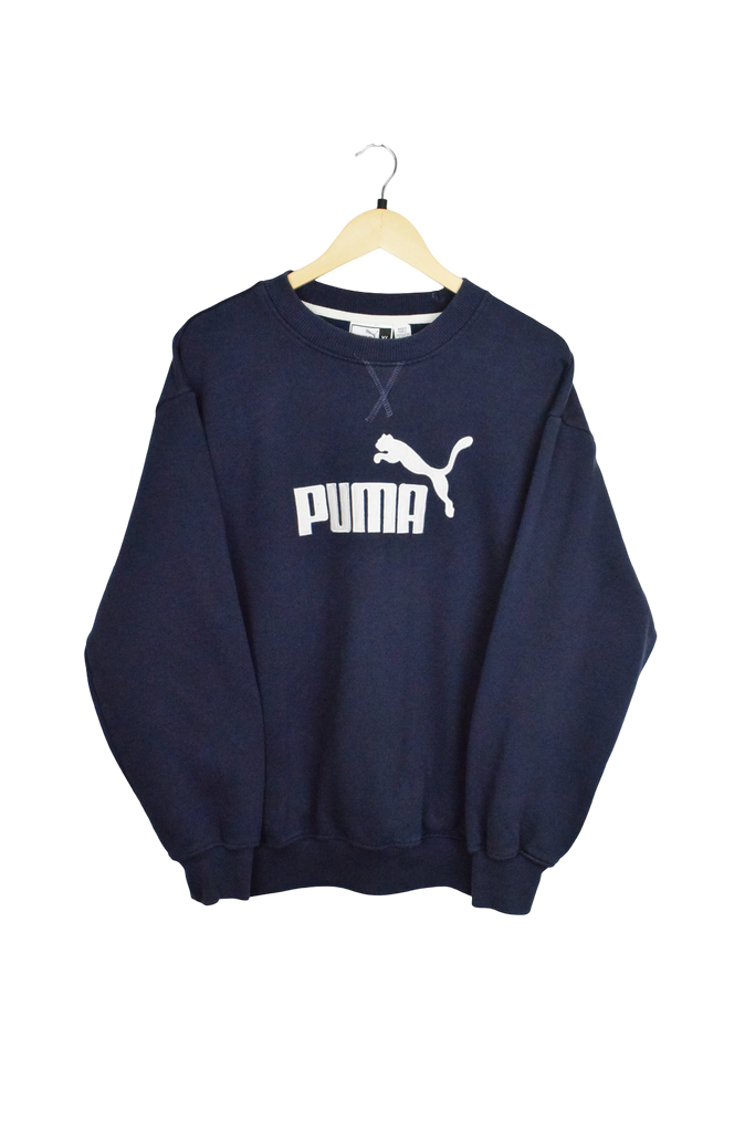 Vintage Navy Blue Embroidered Puma Sweatshirt