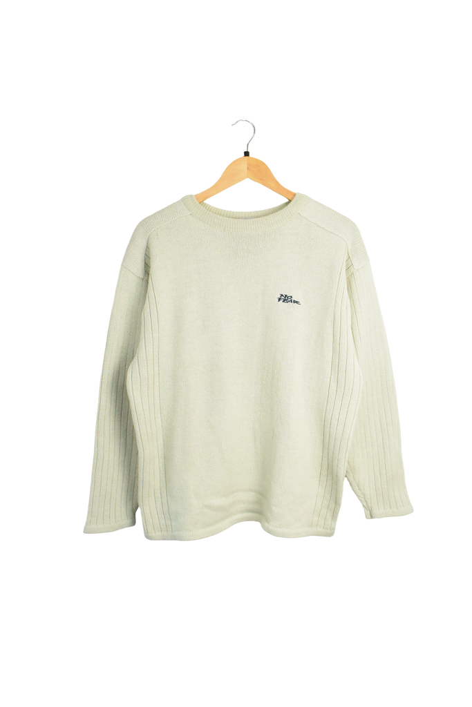 Y2K No Fear Beige Knitted Jumper 