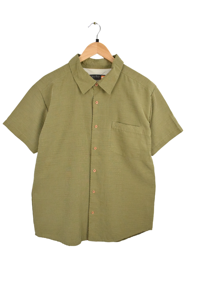 Y2K Quiksilver Green Button Up Shirt 