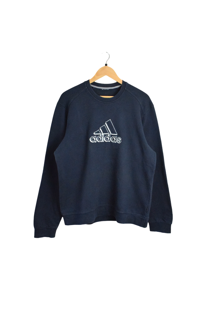 Vintage Embroidered Navy Blue Adidas Sweatshirt