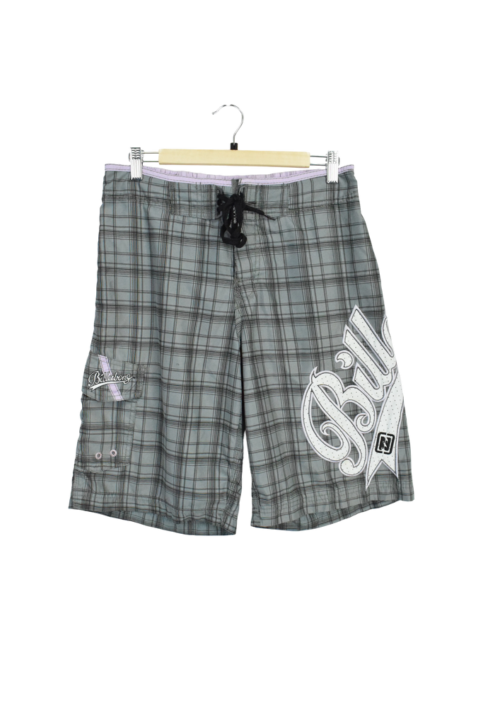 Y2K Grey Checkred Billabong Boarshorts