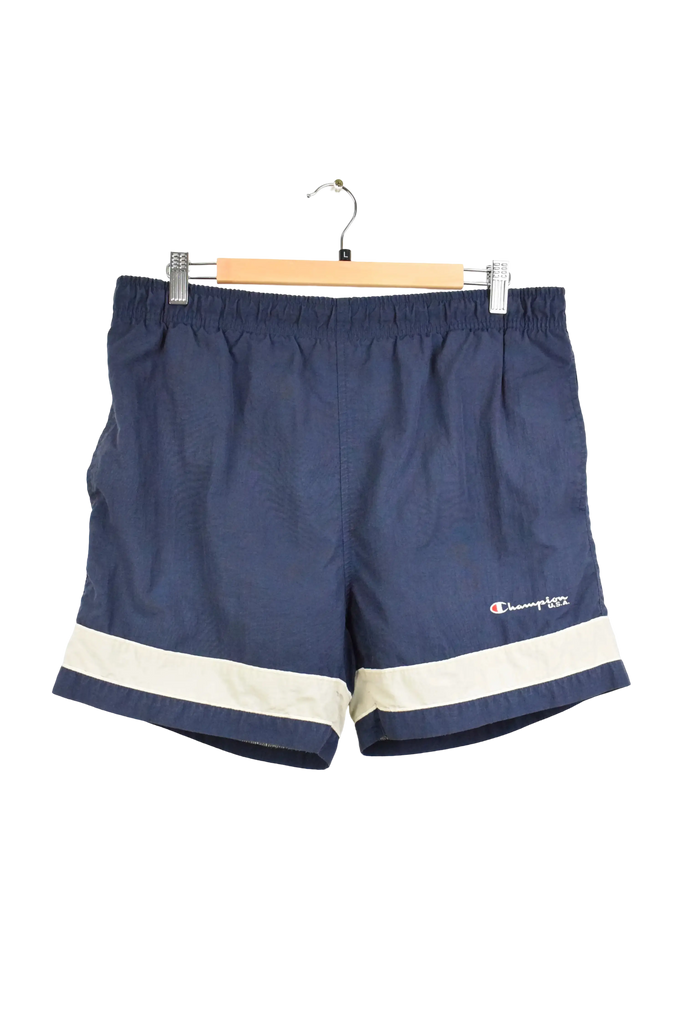 Vintage Champion USA Navy Blue Lined Board Shorts