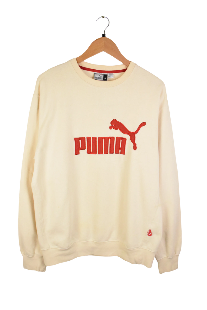 Vintage Cream Puma Embroidered Sweatshirt