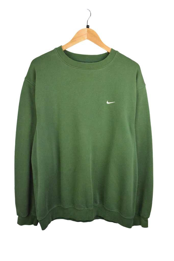 Vintage Nike Green Swoosh Sweatshirt (L)