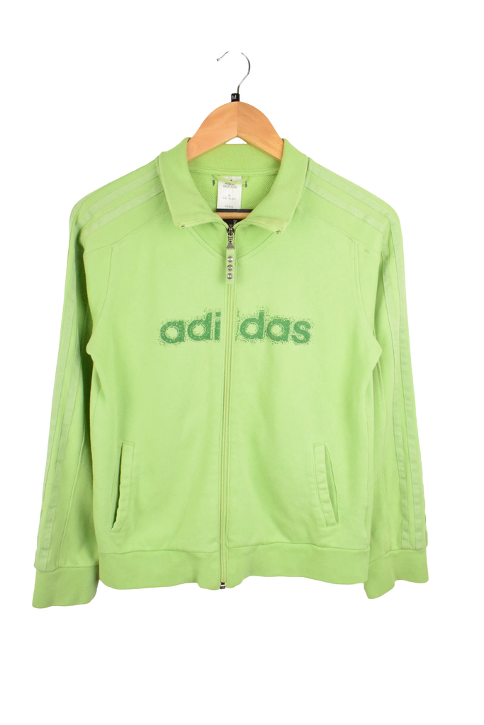 Y2K Green Adidas Spellout Track Jacket (M)