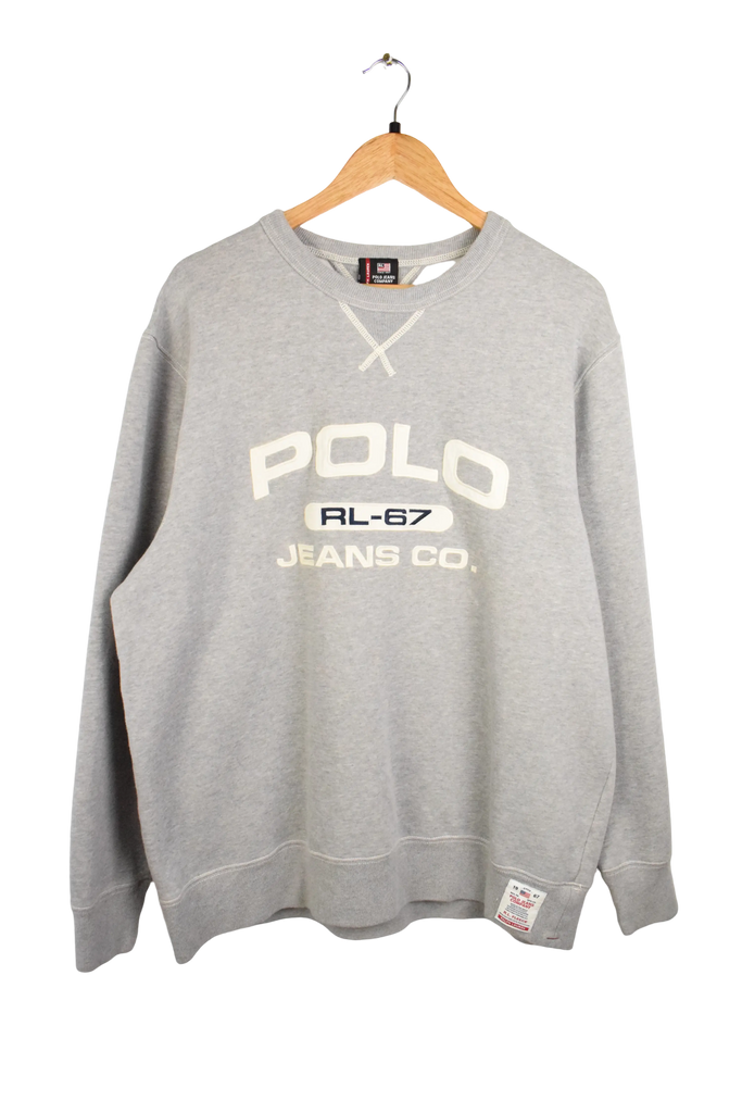 Vintage Ralph Lauren Polo Jeans Co. Grey Sweatshirt (L)