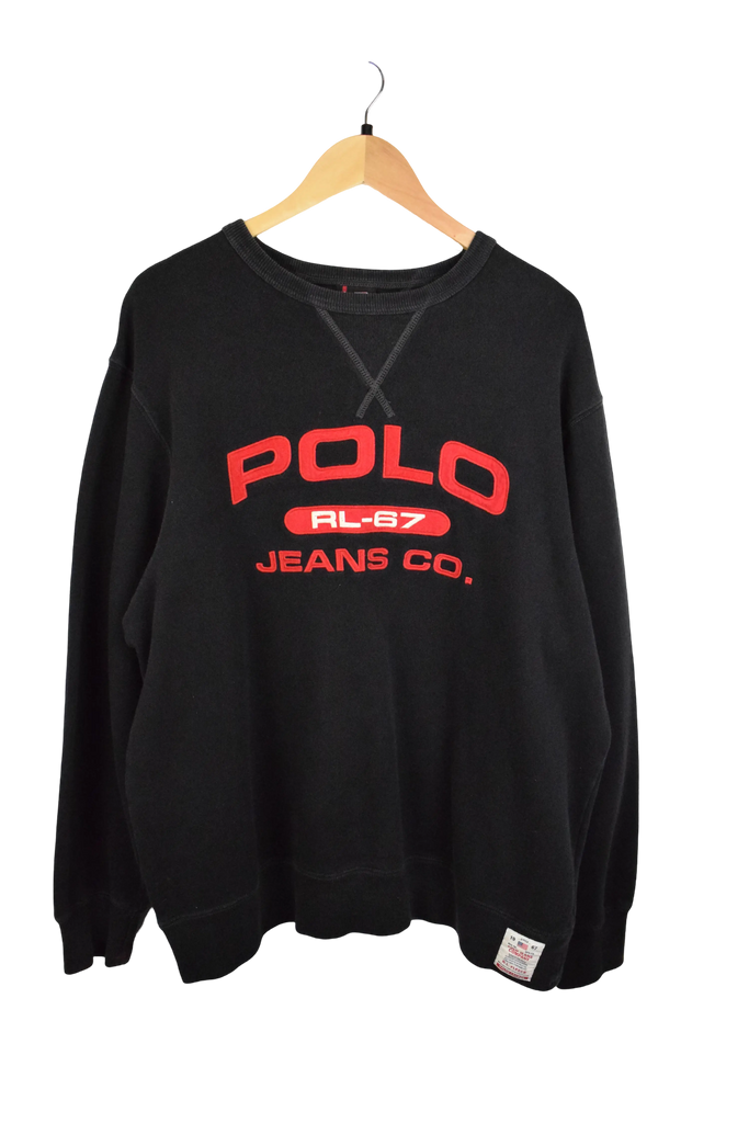 Vintage Ralph Lauren Polo Jeans Co. Black Sweatshirt (L)