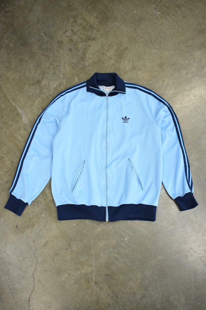 Vintage Adidas Blue Stripped Track Jacket 