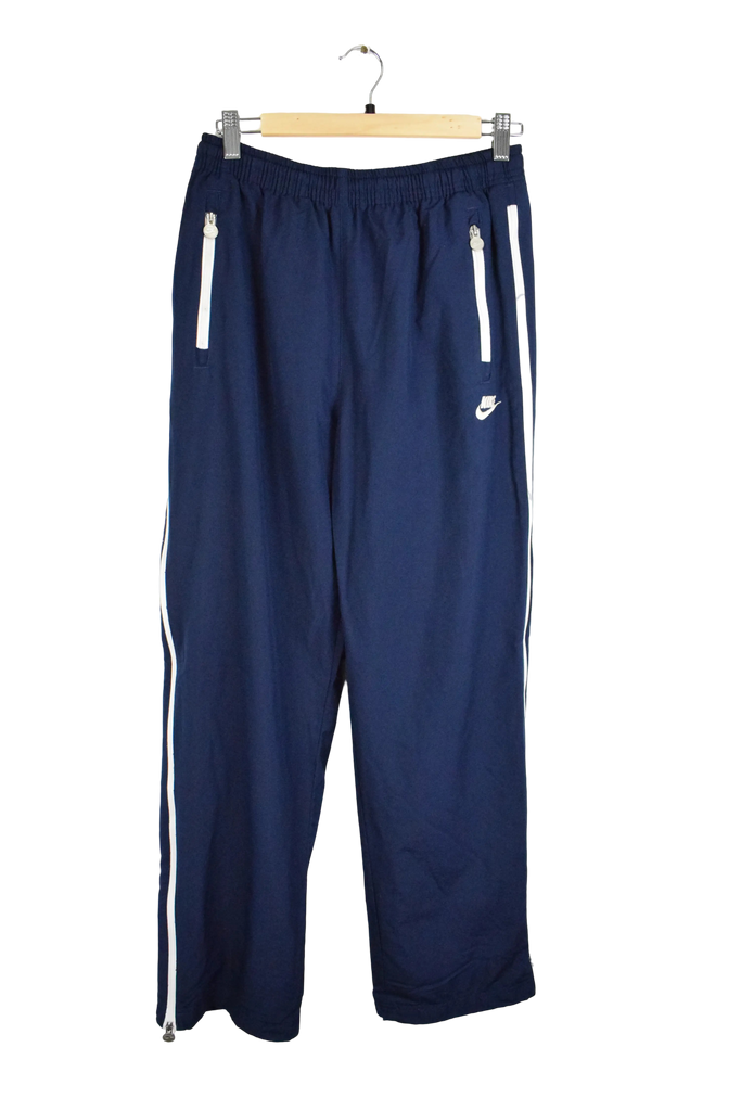 Vintage Nike Swoosh Navy Blue Lined Track Pants 