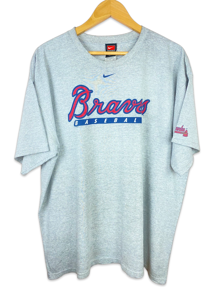 Y2K Nike Braves Baseball Grey T-Shirt