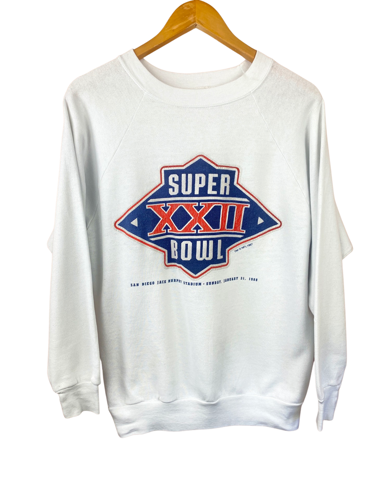 Vintage 1988 Super Bowl XXII White Sweatshirt