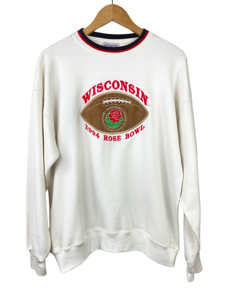 Vintage 1994 Wisconsin Rose Bowl White Sweatshirt