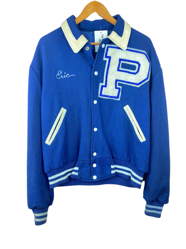 Vintage Eric Poland Blue Varsity Jacket